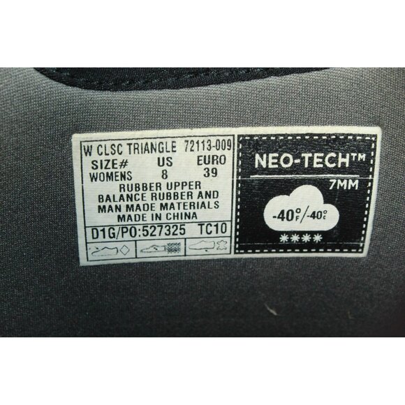 Bogs Classic Triangle Black Rubber Non-slip Non-marking Rain Boots Size 8 - Picture 8 of 9